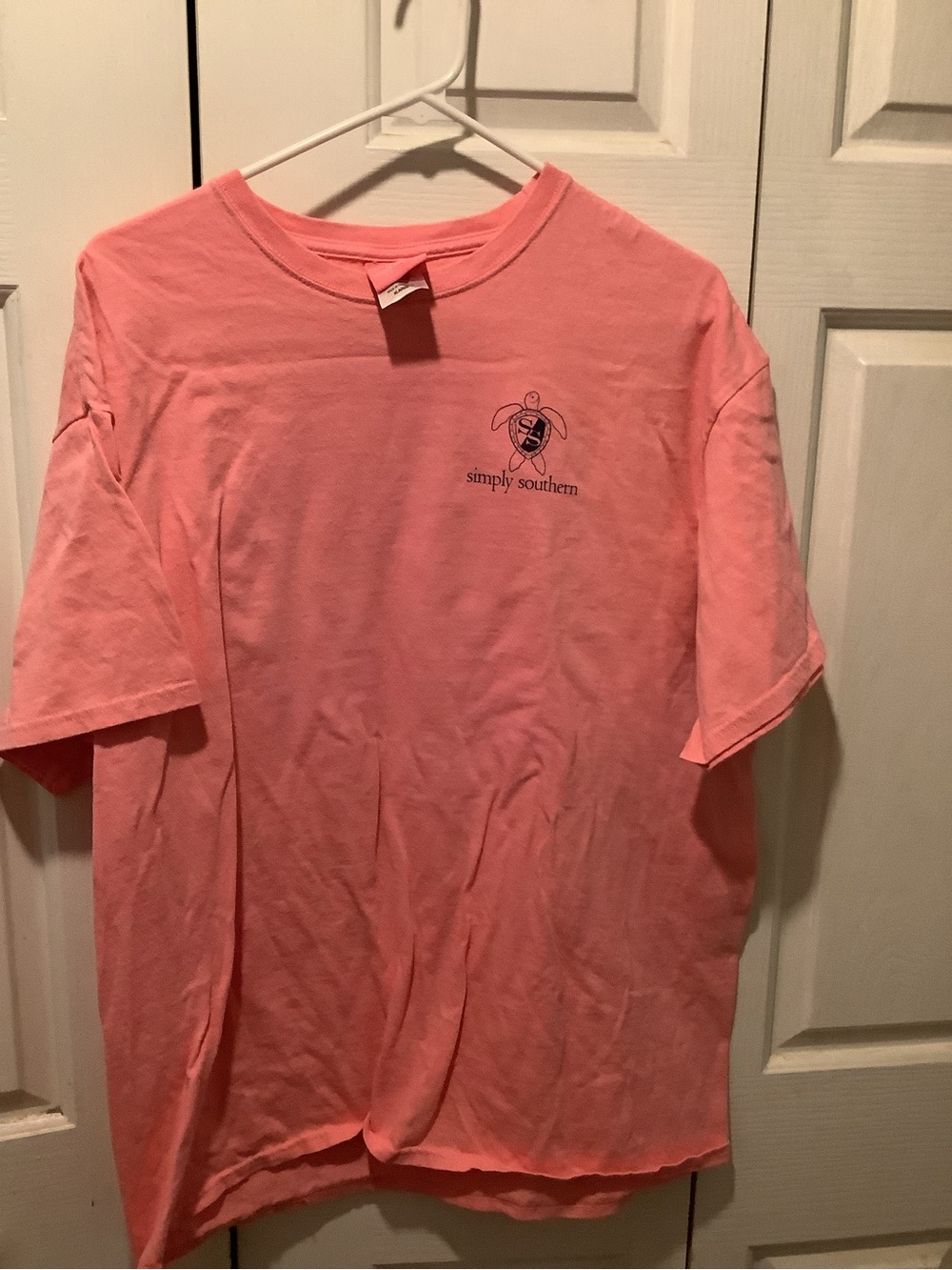 Simply Southern Coral Short Sleeve Kids Tee with Turtle Logo